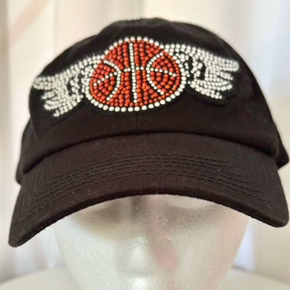 Embellished Black Cap with Basketball Design (898) - Picture 1 of 9